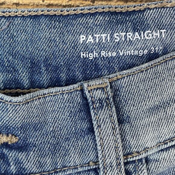 DL1961 Patti Straight High Rise Vintage Jeans Raw Hem Blue Reef Raw Size 27 - Picture 3 of 12
